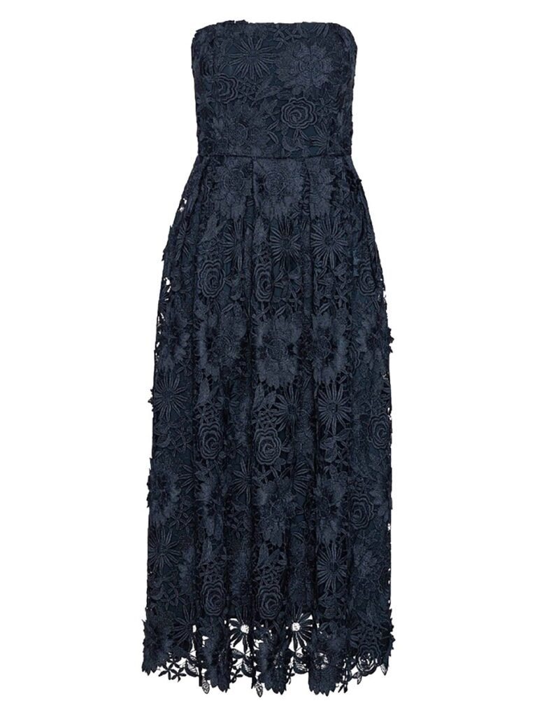 3D LACE MIDI DRESS