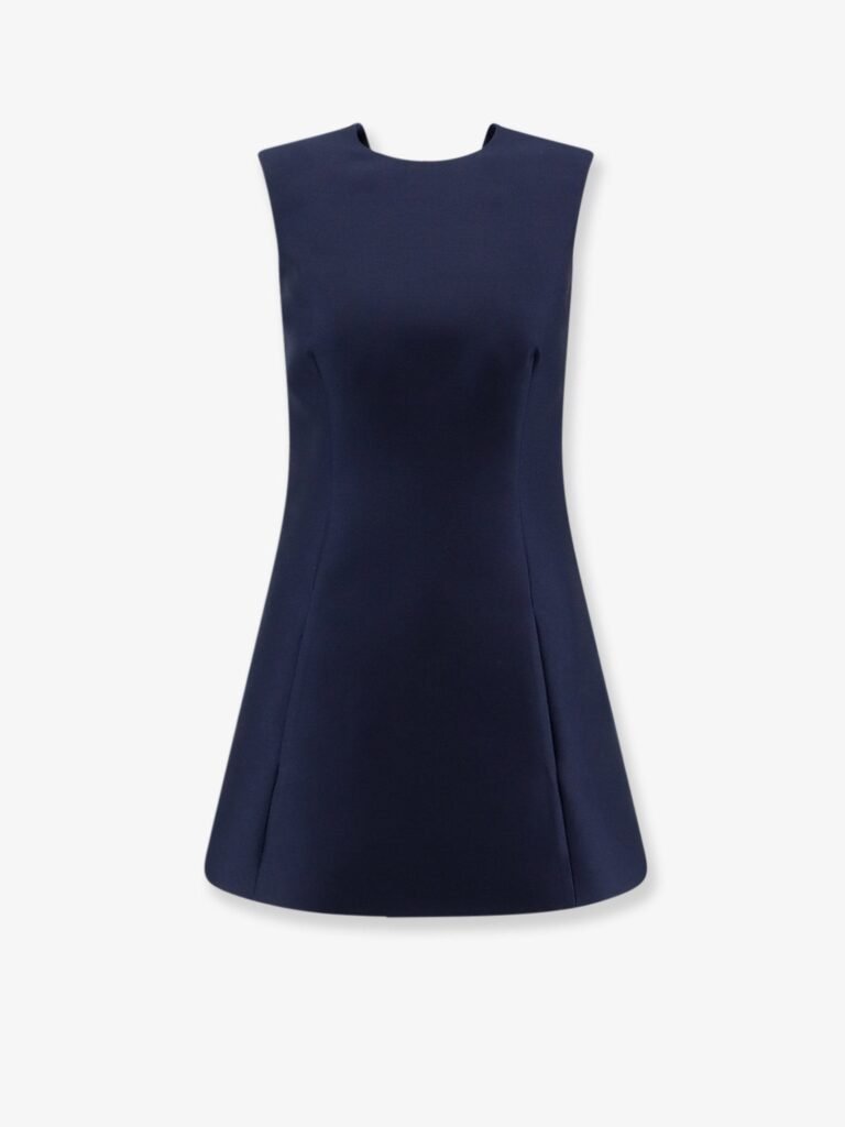 A-line merino wool and silk blend short dress