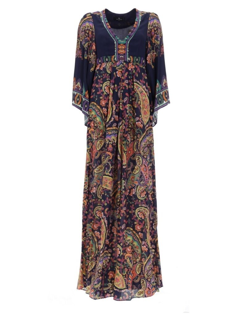 ABITO LUNGO CON STAMPA "PAISLEY"