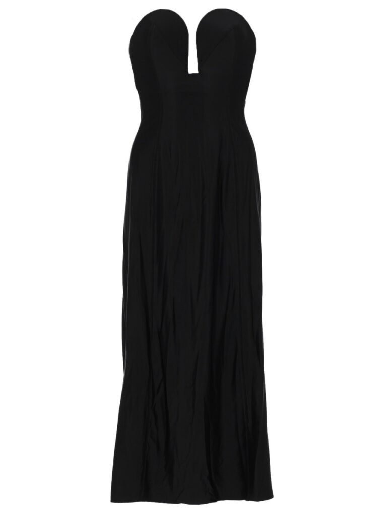ABITO MIDI CON BUSTIER STRUTTURATO A FORMA DI CUORE