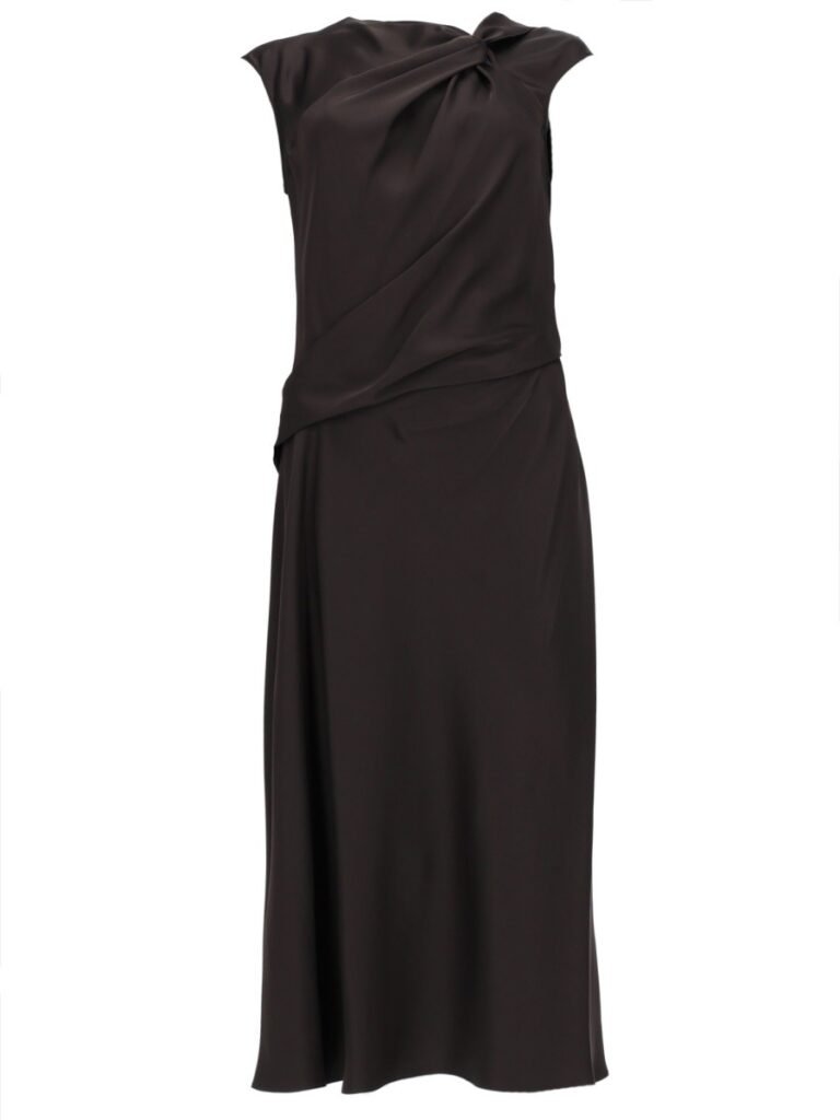 ABITO "TWIST BODICE" IN SATIN