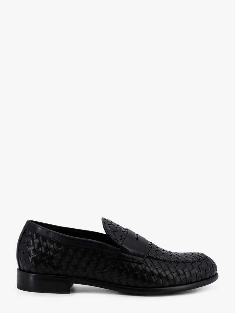 Adler leather loafers with woven pattern