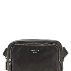 Aged nappa leather crossbody bag