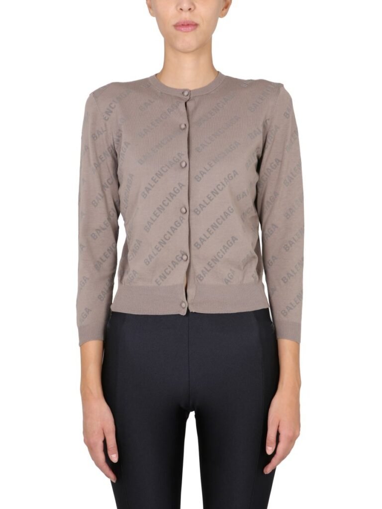 ALLOVER LOGO CROPPED CARDIGAN