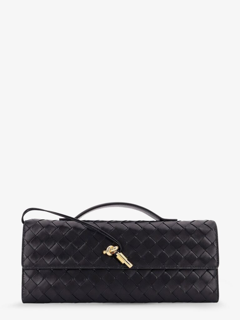 Andiamo Leather Clutch with Intrecciato Pattern