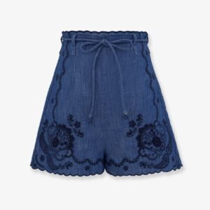 Aster embroidered denim shorts