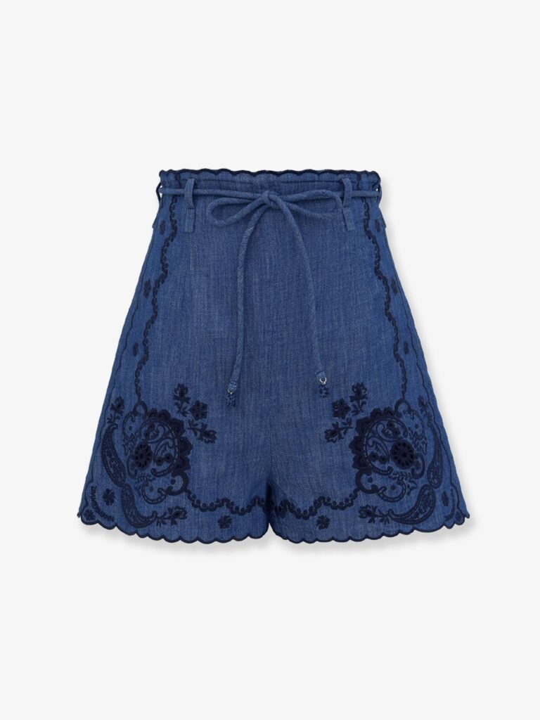 Aster embroidered denim shorts