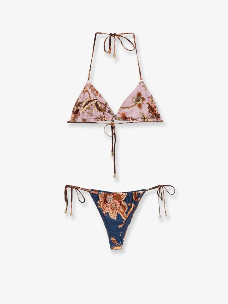Aster nylon bikini with paisley print