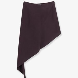 Asymmetric paper and viscose skirt