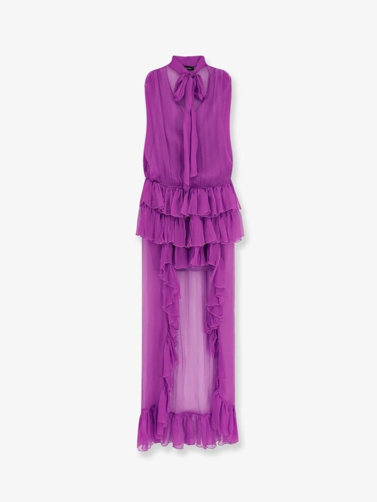 Asymmetric voile dress