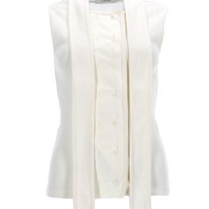 ASYMMETRICAL RIBBED TOP WITH SCARF