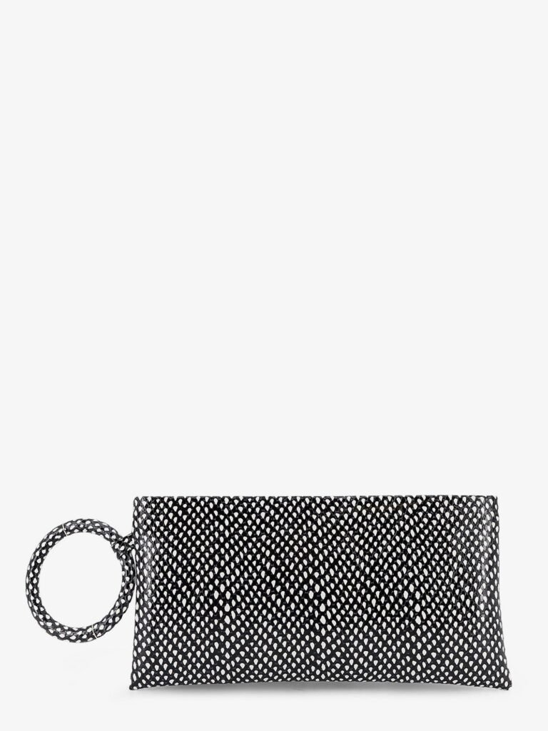 Aura leather clutch bag with snake motif