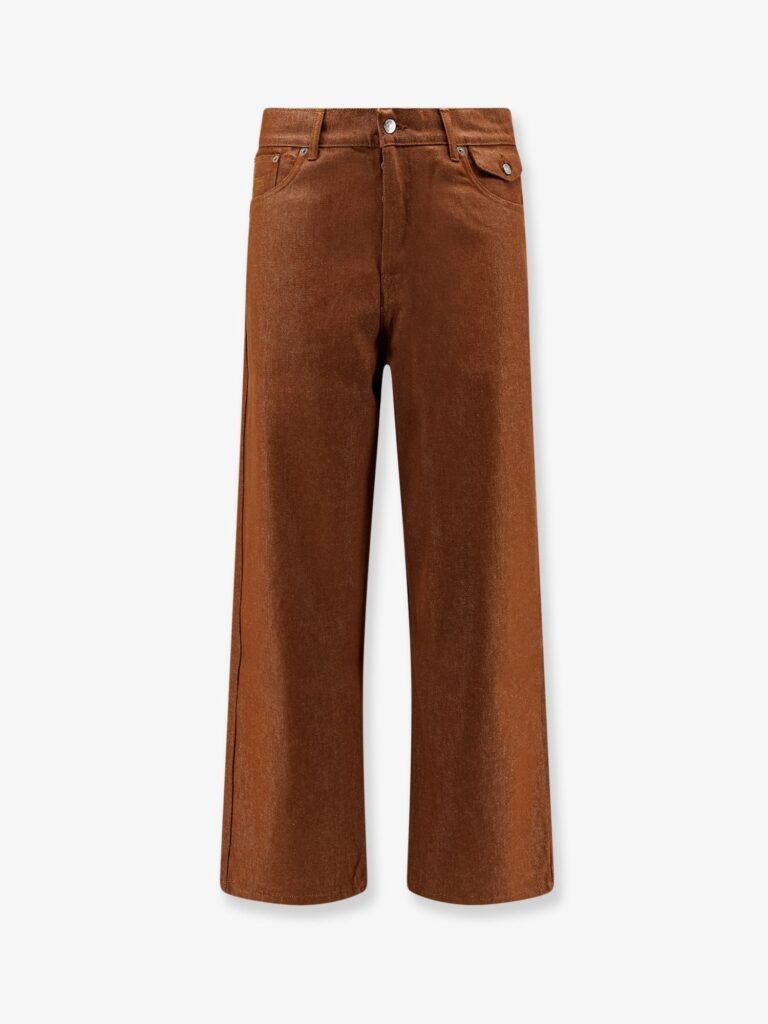 Baggy brown denim trousers