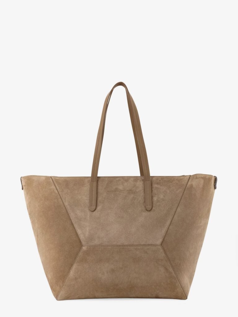 BC Duo suede shoulder bag with engraved logo