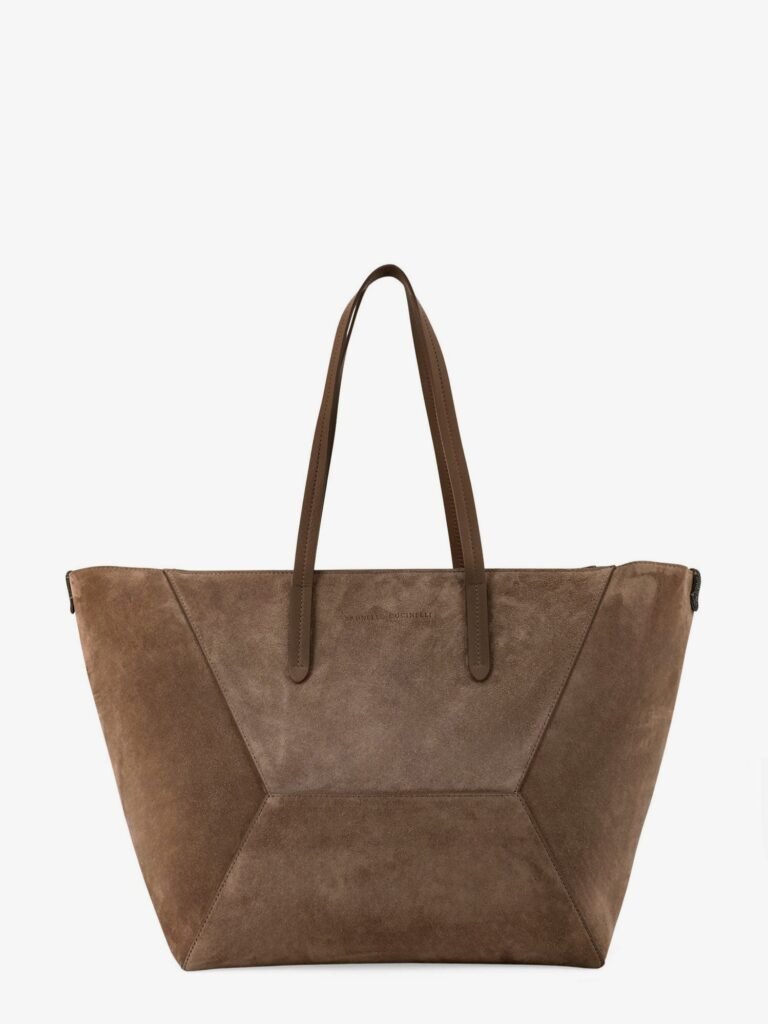 BC Duo suede shoulder bag with engraved logo