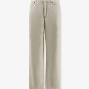 Beige denim trousers