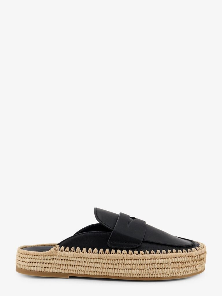 Belinda leather and raffia sandals