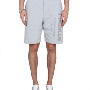 BERMUDA SHORTS WITH GRAFFITI LOGO PRINT