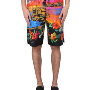 BERMUDA SHORTS WITH SUNSET PRINT