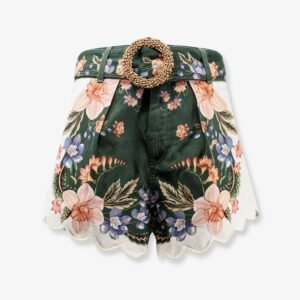 Berry Garden cotton shorts with floral print
