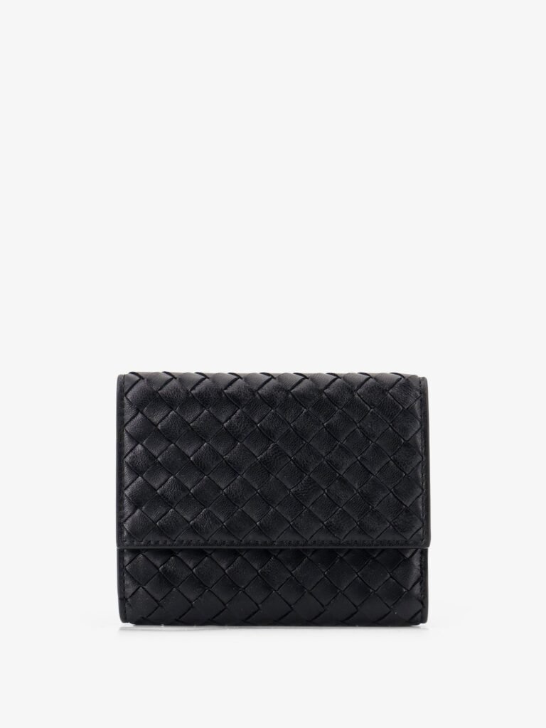 Bi-fold Intrecciato wallet with zip