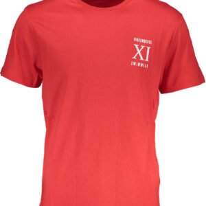 BIKKEMBERGS MEN'S RED SHORT SLEEVE T-SHIRT