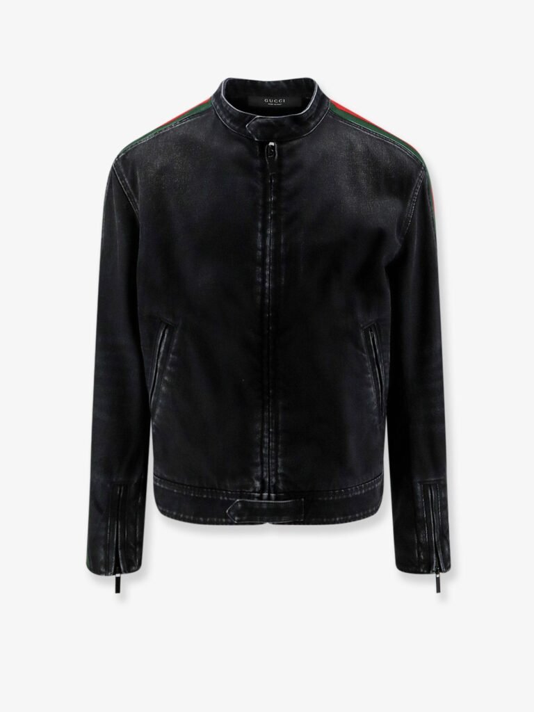 Black denim jacket certified cotton jacket with a faded effect