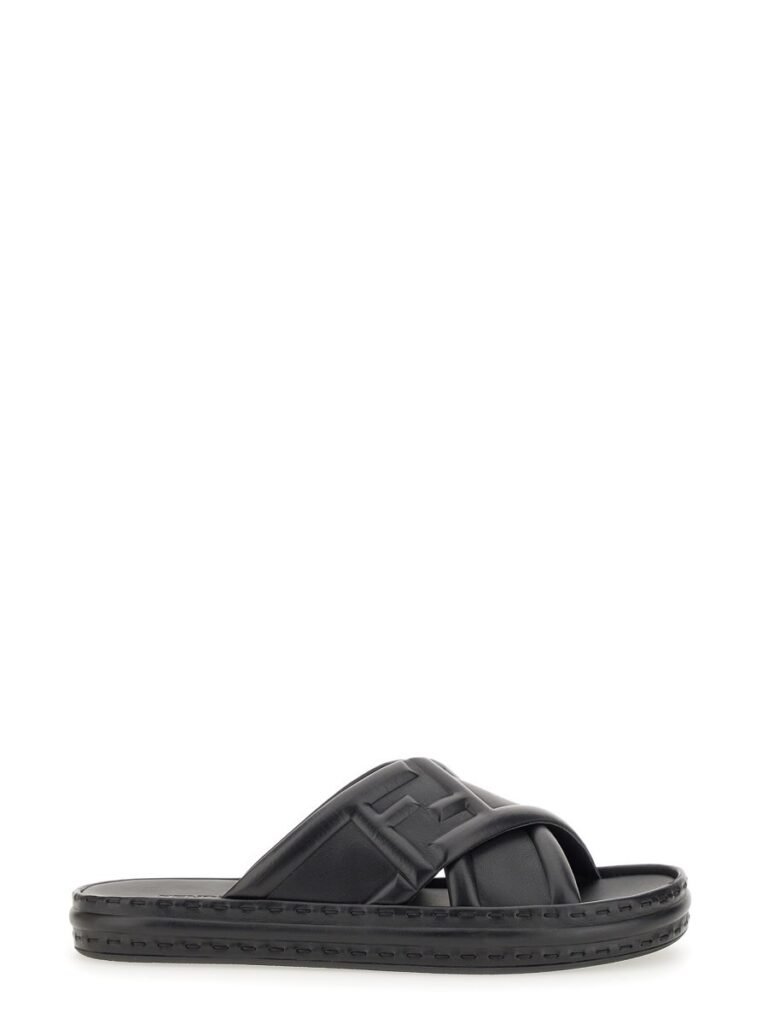 BLACK LEATHER SANDAL