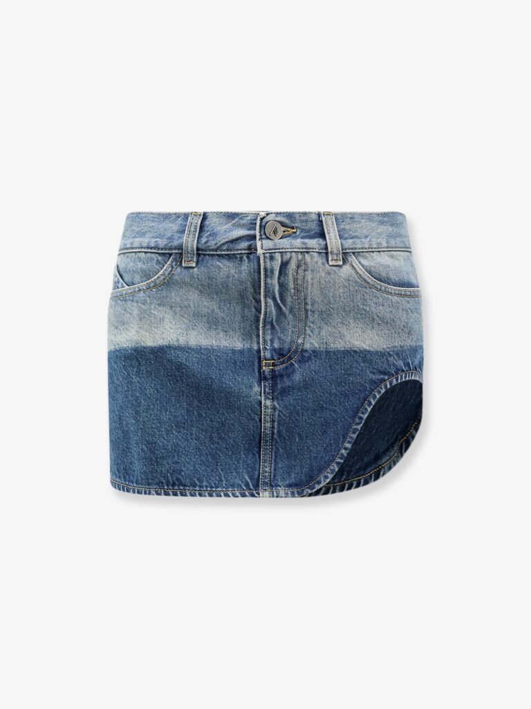 Blue denim mini skirt