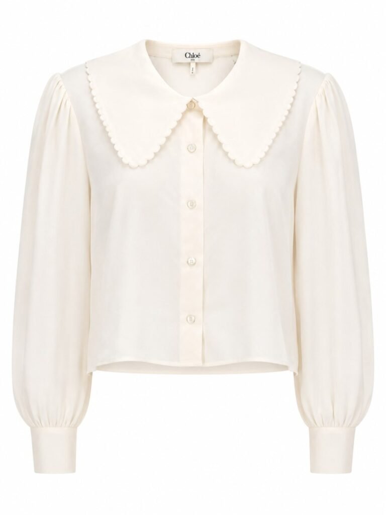 BLUSA CON MANICHE A SBUFFO IN CRÊPE DE CHINE
