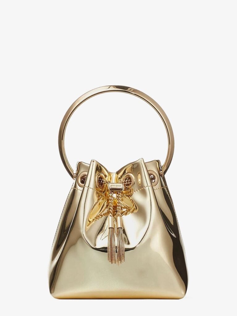 Bon Bon Metallic Leather Bucket Bag