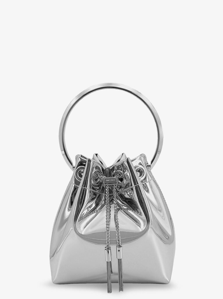 Bonbon bucket bag in mirrored fabric