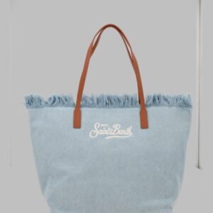 BORSA "CITY" IN DENIM CON FRANGE