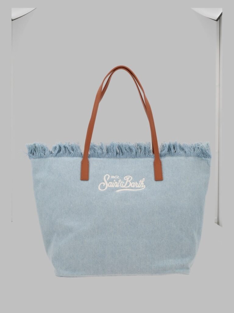 BORSA "CITY" IN DENIM CON FRANGE