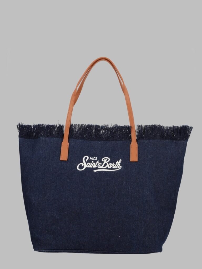 BORSA "CITY" IN DENIM CON FRANGE