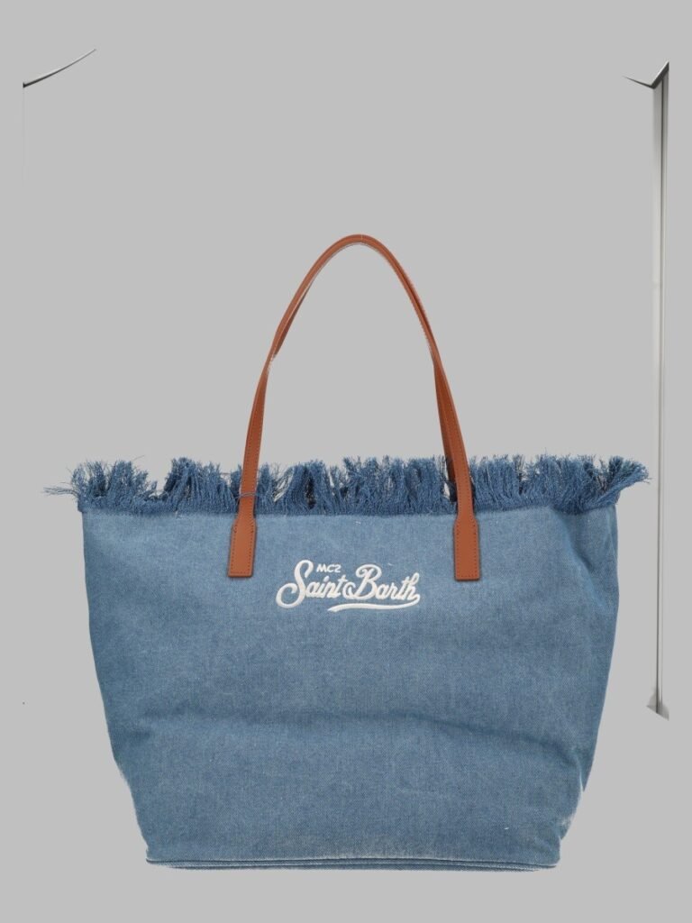 BORSA "CITY" IN DENIM CON FRANGE
