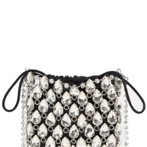 BORSA MINI IN MAGLIA METALLICA CON CRISTALLI