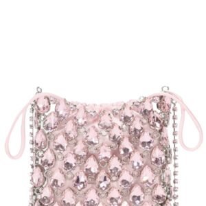 BORSA MINI IN MAGLIA METALLICA CON CRISTALLI