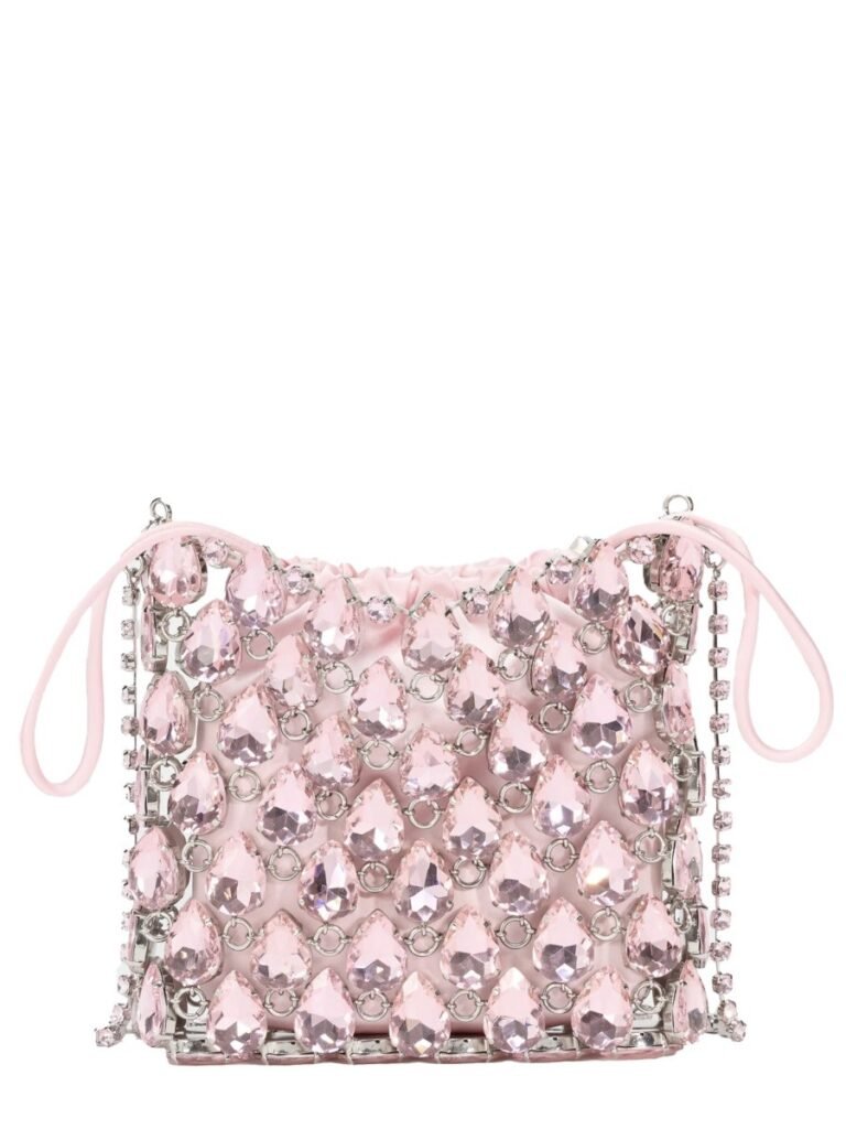 BORSA MINI IN MAGLIA METALLICA CON CRISTALLI