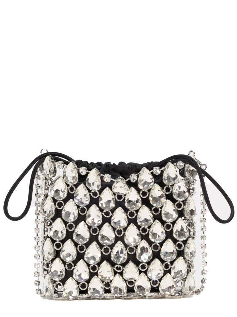 BORSA MINI IN MAGLIA METALLICA CON CRISTALLI