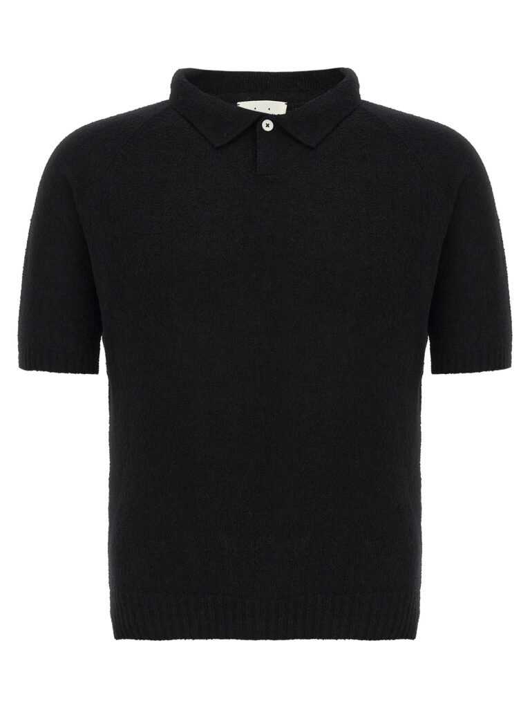 Bouclé cotton polo shirt