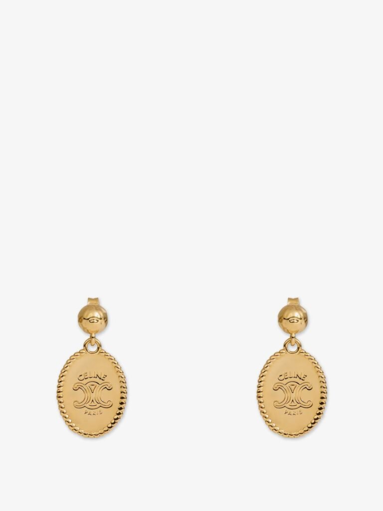 Brass earrings with gold finish