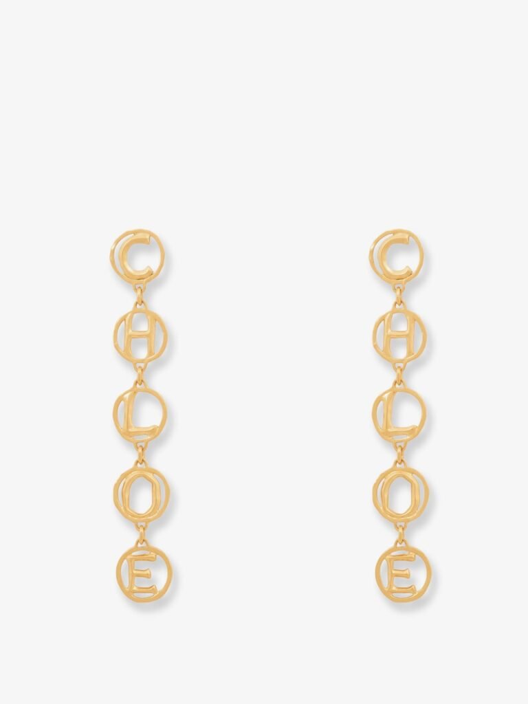 Brass Script Earrings