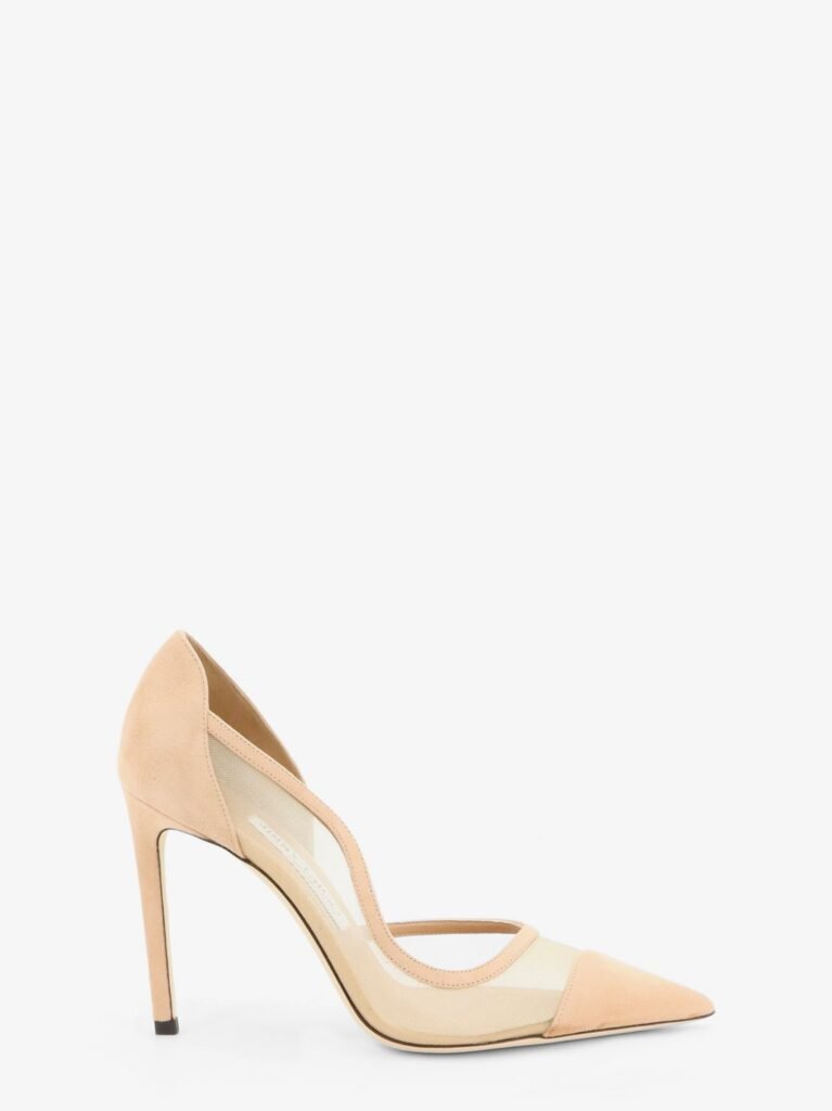 Brigitte voile and suede décolleté