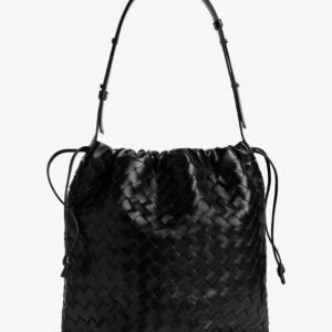 Bucket Intrecciato Biblioteca leather shoulder bag