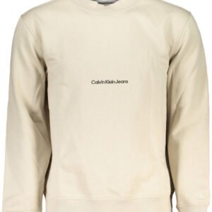 CALVIN KLEIN MEN'S BEIGE ZIPLESS SWEATSHIRT
