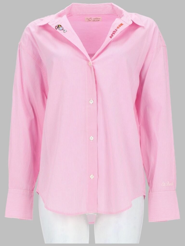 CAMICIA A RIGHE CON RICAMO