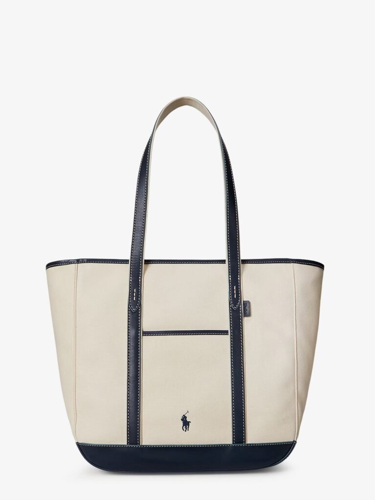 Canvas shopping bag with embroidered logo