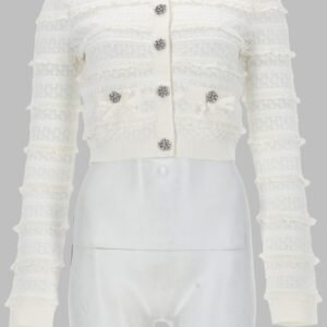 CARDIGAN TRAFORATO CON STRASS