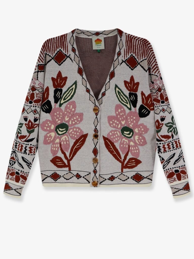 Cardigan with Multicolor embroidery